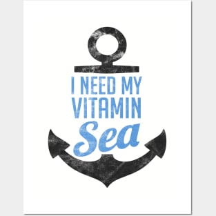 I Need My Vitamin Sea T-Shirt Vintage Texture Posters and Art